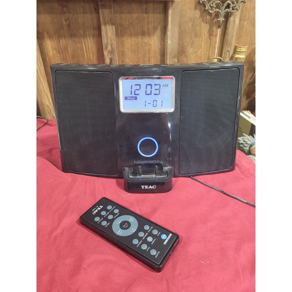 TEAC SR-LXI HI-FI TABLE AM/FM RADIO APPLE IPOD DOCK/CLOCK DOCKING STATION